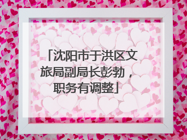 沈阳市于洪区文旅局副局长彭勃，职务有调整